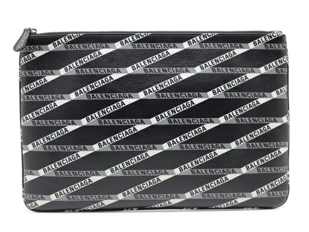 Balenciaga Bag Clutch Leather Black White Gray
